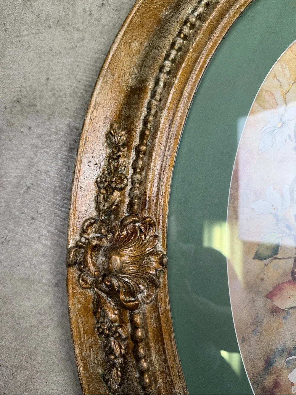 Vintage 24x18 Large Ornate Oval Gold Gilt Picture Frame Baroque Circa 1960-1970s
